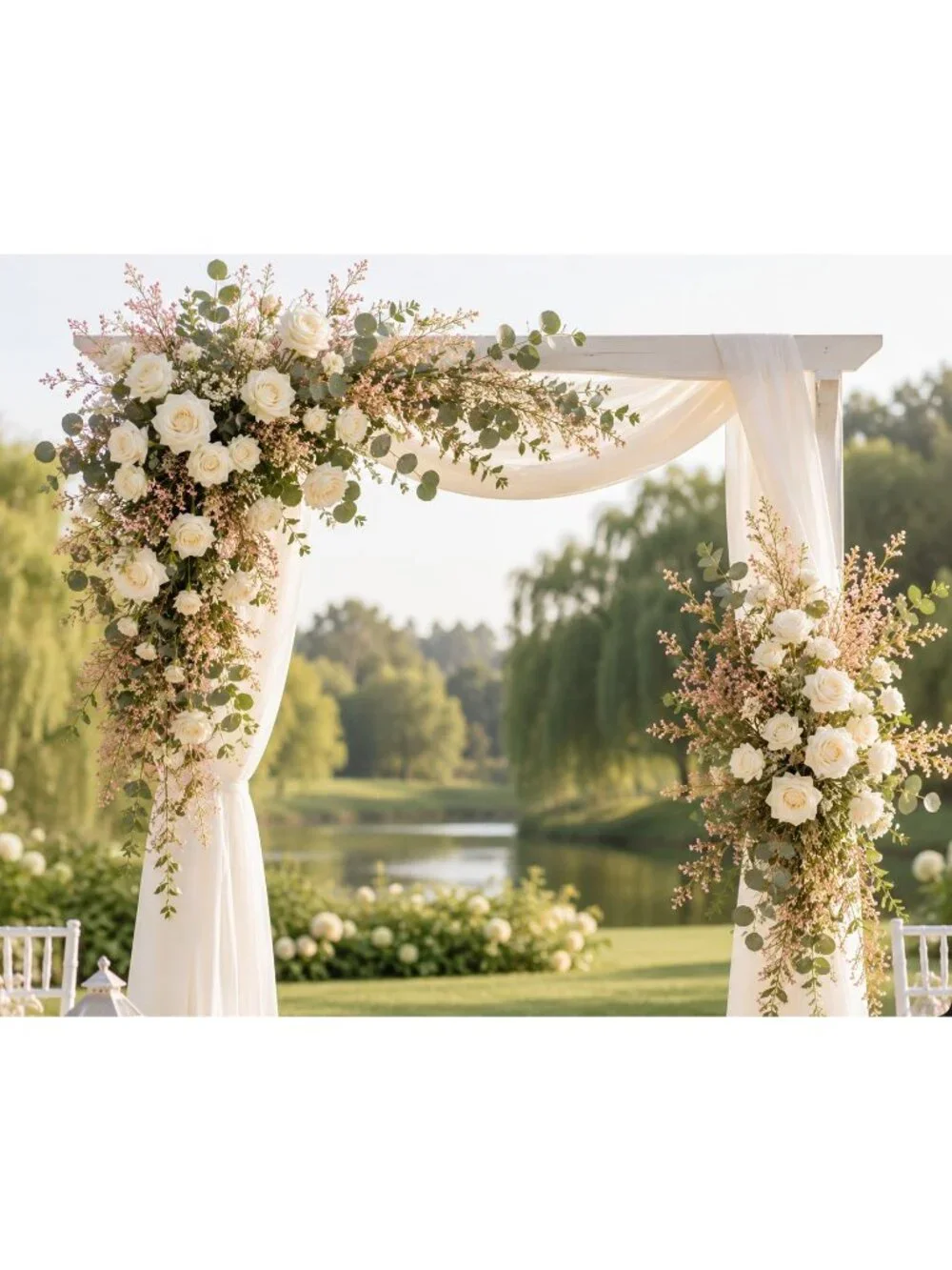 Blush Pink Faux Wax Flowers Set of 2 Artificial Flower Sprays Wedding Bouquet